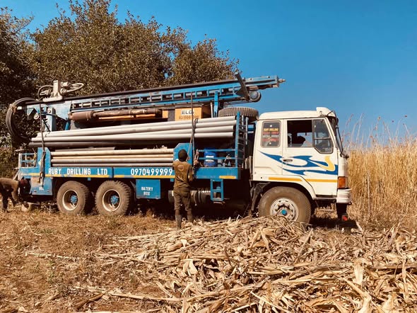 Borehole drilling equipment at the St Cecilia farm project